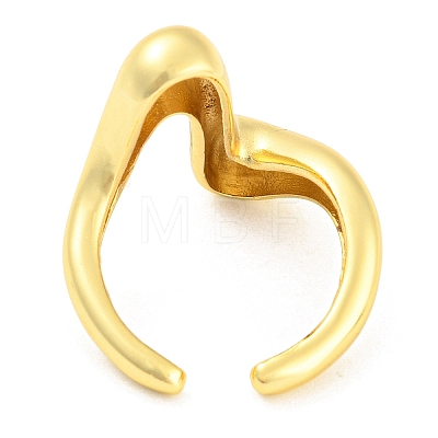 Brass Wave Open Cuff Rings RJEW-Q781-07G-1