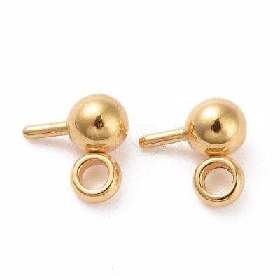 304 Stainless Steel Ball Stud Earring Post STAS-Z035-01A-G-1