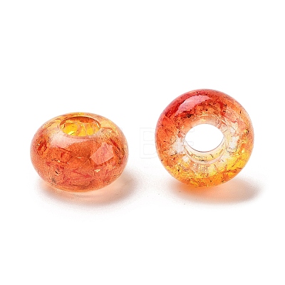 Two Tone Transparent Crackle Acrylic European Beads TACR-P009-B01-1