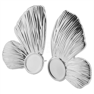 304 Stainless Steel Butterfly Stud Earrings PW-WG38590-01-1