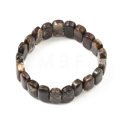 Natural Mexican Agate Oval Stretch Bracelets BJEW-D036-03-1