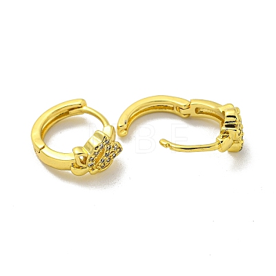 Brass Micro Pave Cubic Zirconia Hoop Earring EJEW-C088-15A-G-1