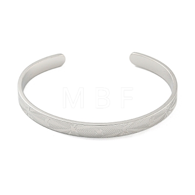 Stainless Steel Open Cuff Bangles for Women BJEW-G708-01A-P-1