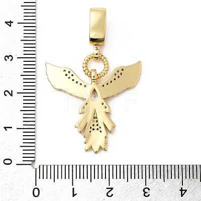 Brass Micro Pave Clear Cubic Zirconia Angel Wing Pendants KK-H519-16A-G-1