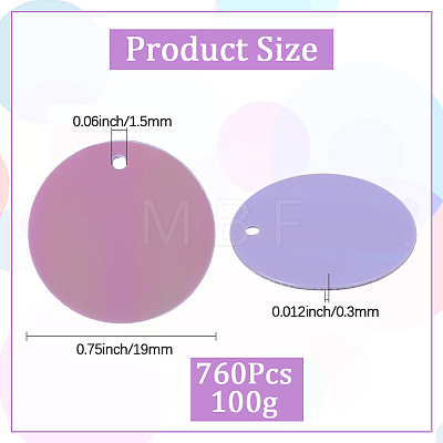 PVC Sequin Pendants KY-CY0001-18-1