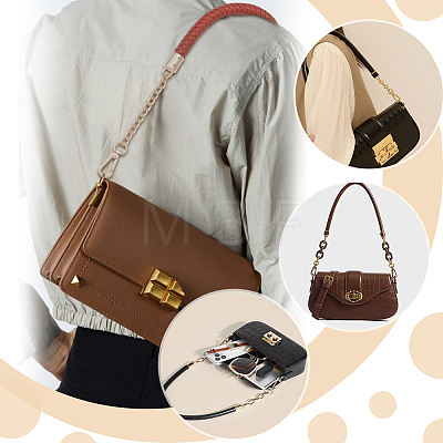 PU Leather Braided Bag Handles DIY-WH0366-84KCG-1