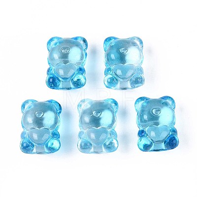 Baking Paint Transparent Glass Beads DGLA-N018-02C-1