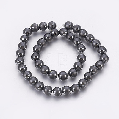 Electroplate Non-Magnetic Synthetic Hematite Beads Strands G-F585-D-10mm-1