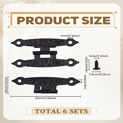 6 Boxs Iron Box Hinges IFIN-LP0001-62-1
