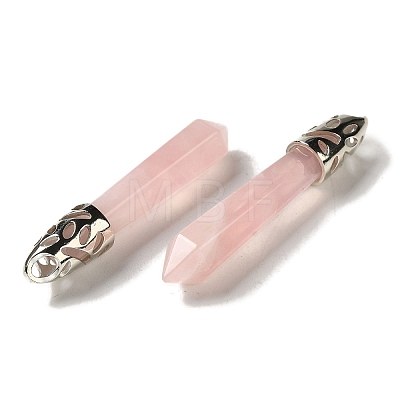 Natural Rose Quartz Pointed Big Pendants G-Z055-01P-14-1