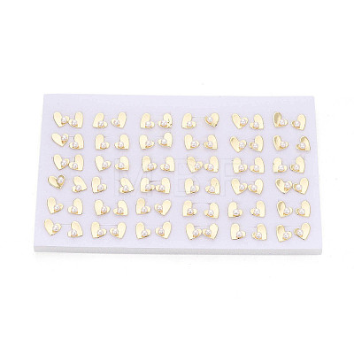 Brass & Natural Pearl Stud Earrings PEAR-N020-WX01-1