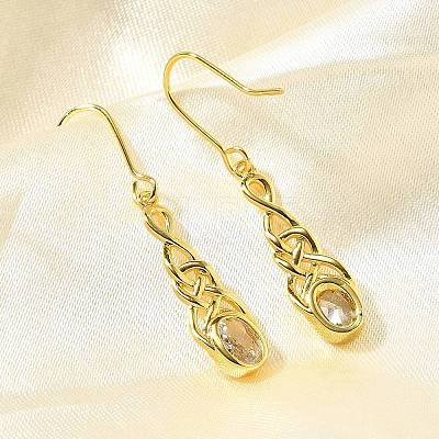 Oval Brass Micro Pave Clear Cubic Zirconia Stud Earrings EJEW-R018-05G-1