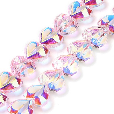 Electroplate Transparent Glass Beads Strands X-EGLA-B012-AB09-1