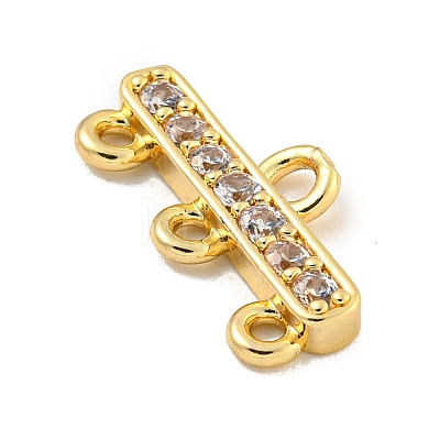 Rack Plating Brass Micro Pave Clear Cubic Zirconia Rectangle Chandelier Component Links KKB-L215-037LG-1