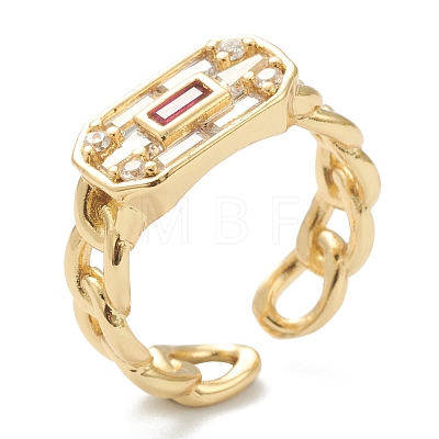 Brass Micro Pave Clear Cubic Zirconia Rings RJEW-J074-03G-D-1