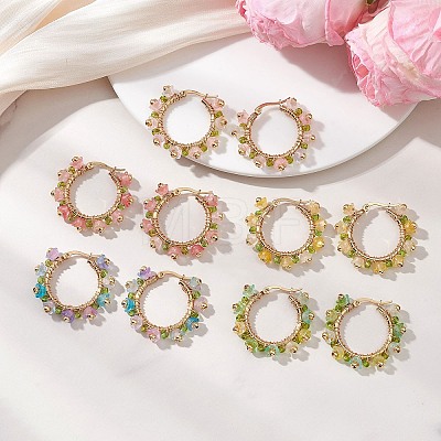 Transparent Acrylic Hoop Earrings EJEW-JE06954-1