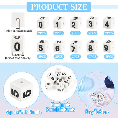 20Pcs 10 Styles Handmade Porcelain Beads PORC-TA0001-64-1