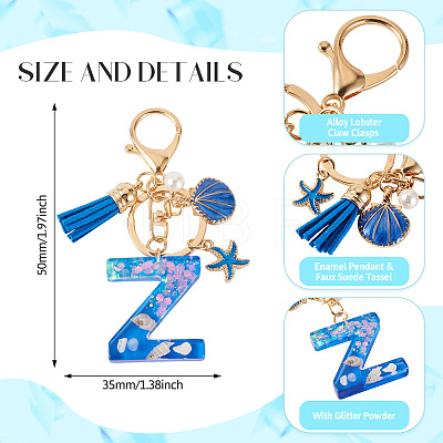 Star Resin & Shell Keychains KEYC-TAC00087-01Z-1