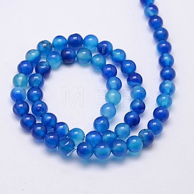 Natural Agate Beads Strands G-G583-6mm-05-1