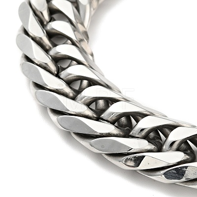 201 Stainless Steel Cuban Link Chains Bracelet for Men Women BJEW-H550-07D-P-1