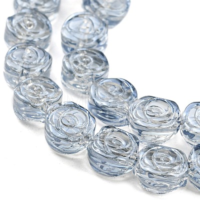 Pearl Luster Plated Electroplate Transparent Glass Beads Strands EGLA-G037-01A-PL01-1