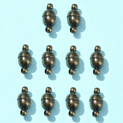 10Pcs Round Brass Magnetic Clasps with Loops KK-FS0001-34AB-1