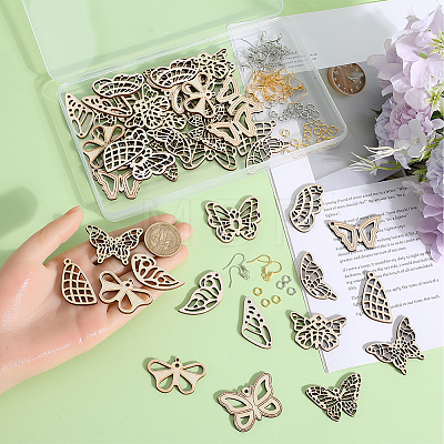 SUNNYCLUE DIY Hollow Butterfly Dangle Earrings Making Kit DIY-SC0024-05-1