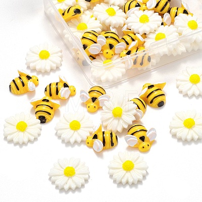 50Pcs 2 Style Resin Cabochons CRES-LS0001-02-1