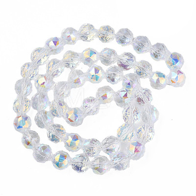 Electroplate Transparent Glass Beads Strands X-EGLA-N002-34A-C03-1