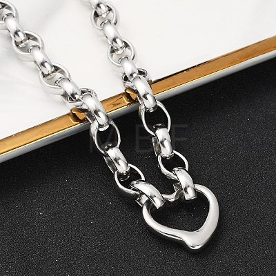 Tarnish Resistant 304 Stainless Steel Cross Rolo Chain Jewelry Sets SJEW-A077-02P-1