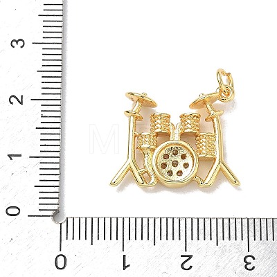 Brass Micro Pave Clear Cubic Zirconia Pendants KK-D289-01G-02-1