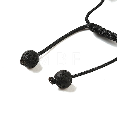 12.5mm Round Natural Lava Rock Braided Bead Bracelets for Women Men BJEW-C060-01P-1