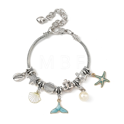 Ocean Brass European Style Bracelets BJEW-JB14273-1