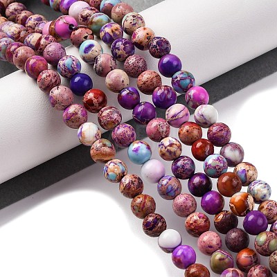 Dyed Natural Regalite/Imperial Jasper/Sea Sediment Jasper Beads Strands G-B124-C02-14-1