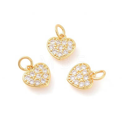 Brass Micro Pave Cubic Zirconia Charms X-ZIRC-F106-07G-1