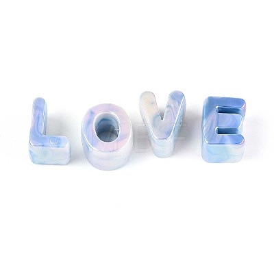 Rainbow Iridescent Opaque Acrylic Beads OACR-P010-22B-01-1