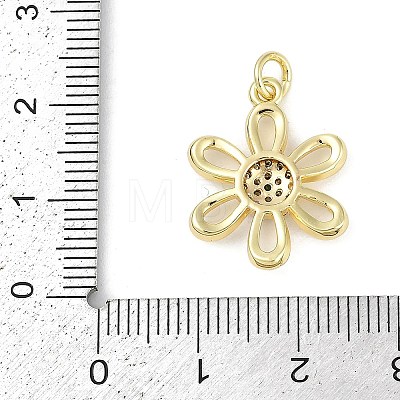 Rack Plating Brass Micro Pave Cubic Zirconia Pendants KK-H509-22G-02-1