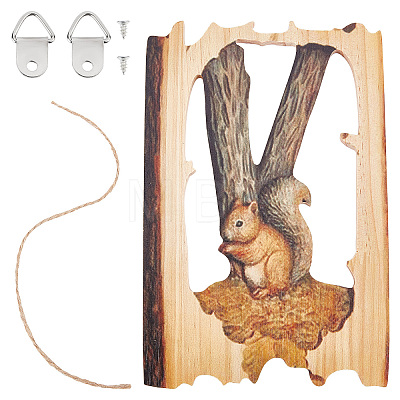 Wood Animal Hanging Ornaments HJEW-WH0053-08A-1