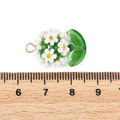 Glass Seed Beaded Pendants PALLOY-MZ01395-01-1