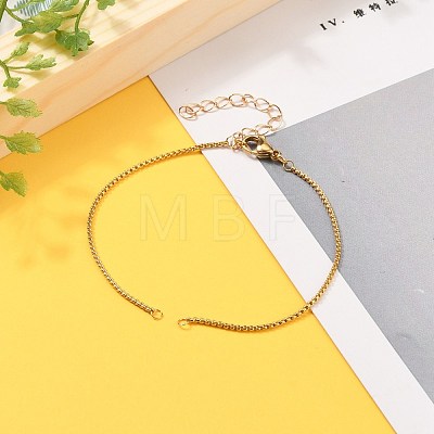 304 Stainless Steel Box Chains/Venice Chains Bracelets Making AJEW-JB00783-02-1