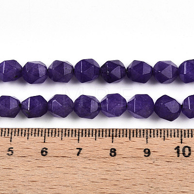 Dyed Natural White Jade Beads Strands G-T139-8mm-46M-1