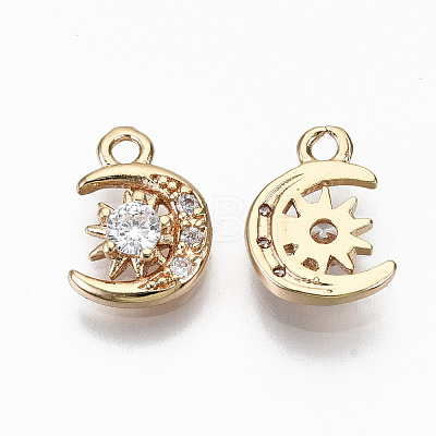 Brass Micro Pave Cubic Zirconia Charms X-KK-S359-029-RS-1
