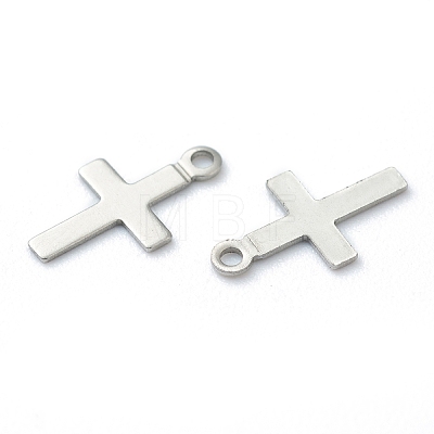 304 Stainless Steel Tiny Cross Charms STAS-H149-02P-1