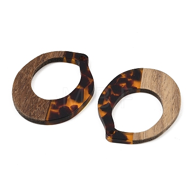 Transparwnt Resin & Walnut Wood Pendants RESI-I354-03A-1