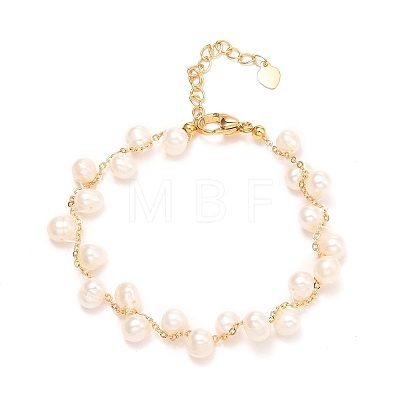 Natural Pearl Beaded Bracelets BJEW-D447-03G-01A-1