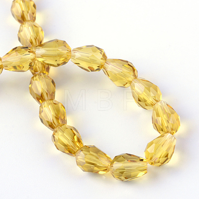 Transparent Glass Bead Strands X-GLAA-R024-6x8mm-14-1