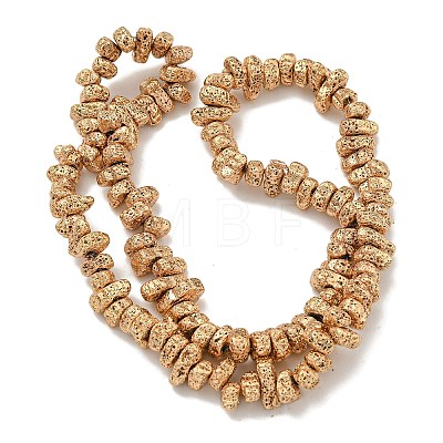 Electroplated Natural Lava Rock Beads Strands G-I360-U01-02-1