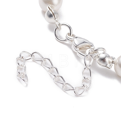 Shell Pearl & Glass Beaded Bracelet BJEW-TA00096-1