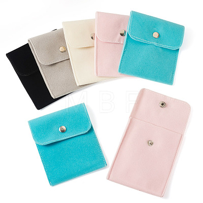 10Pcs 5 Colors Double-Sided Velvet Jewelry Rectangle Bags for Earrings Rings Bracelets Necklaces TP-TA0001-09-1