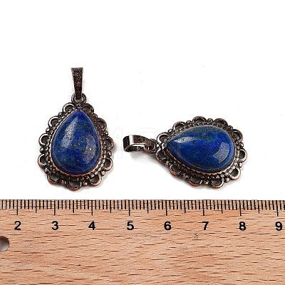 Dyed Natural Lapis Lazuli Teardrop Pendants G-K363-01R-04-1